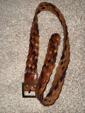 Hollister Braided Leather Belt in Mixed Brown Tones